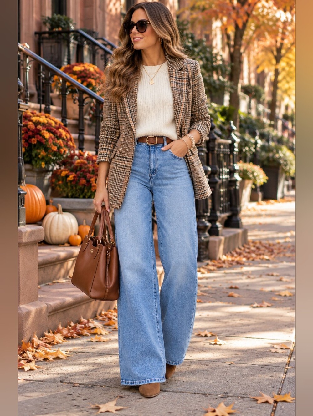 Well Worn Light Blue Wide-Leg High-Rise Jeans